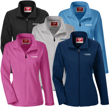 Team 365 Ladies' Leader Soft Shell Jacket - Soft shell jacket made from 8.8 oz., 94% polyester, 6% spandex.